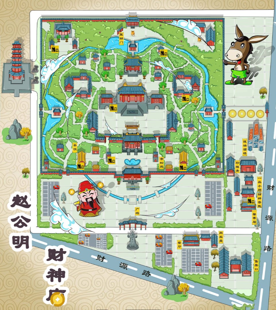 陵川寺庙类手绘地图